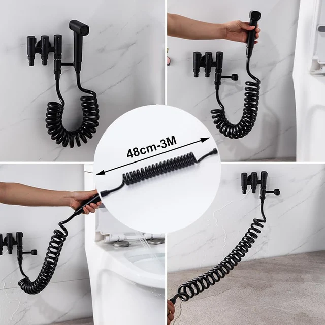 New 1.5/2/3/5M Spring Flexible Retractable Hose For Shower Head Toilet Bidet Pipe Plumbing Bathroom Spiral Flexible Shower Hose 5 New 1.5/2/3/5M Spring Flexible Retractable Hose For Shower Head Toilet Bidet Pipe Plumbing Bathroom Spiral Flexible Shower Hose 5