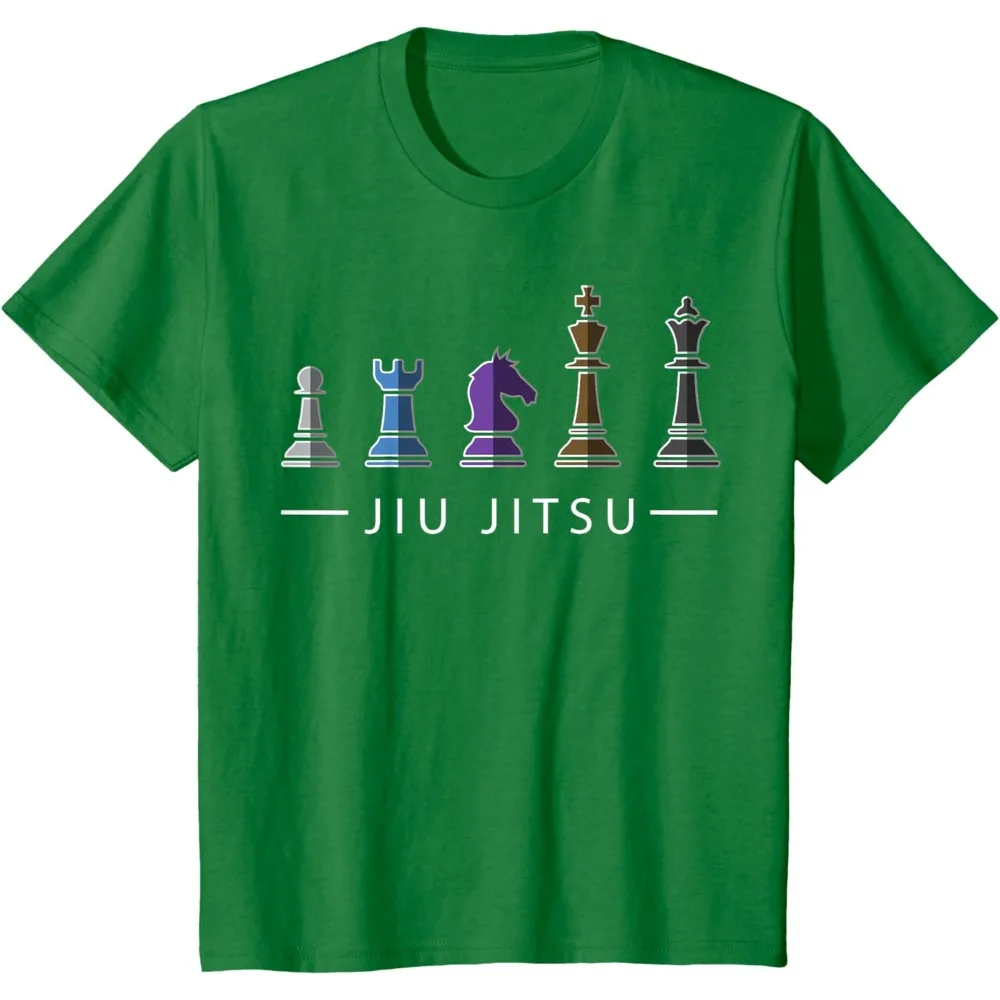 مضحك BJJ البرازيلي التي شيرت جيو جيتسو الشطرنج حزام المقاتلة MMA الهدايا المحملة فضفاضة س الرقبة رائجة البيع القمم الرجال النساء القطن قصير الأكمام #6