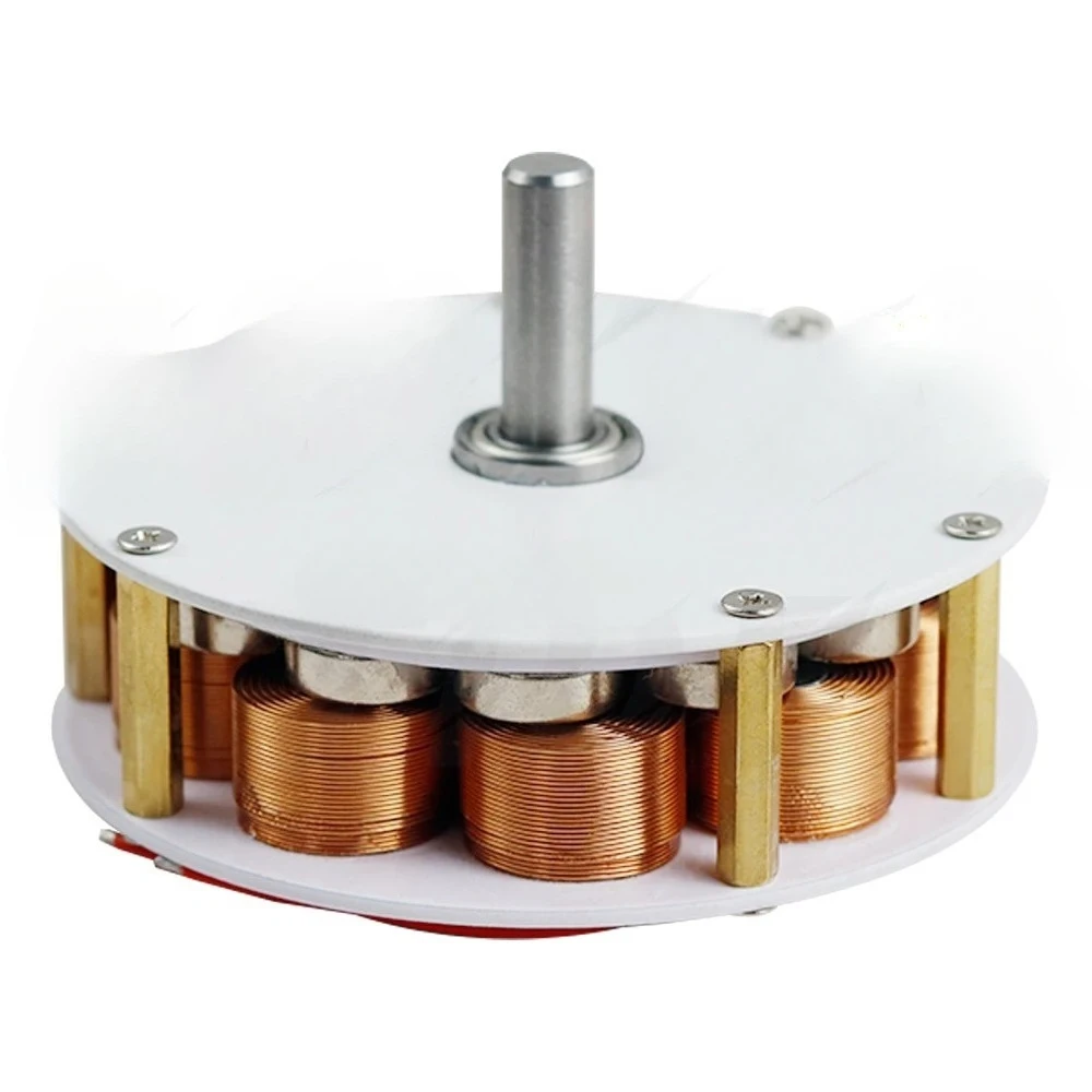50W 24V Strong Magnetic Low Speed Multi-pole Three-phase Ac Generator 100-650rpm 85mm*25mm Mini Disc Iron Core Generator
