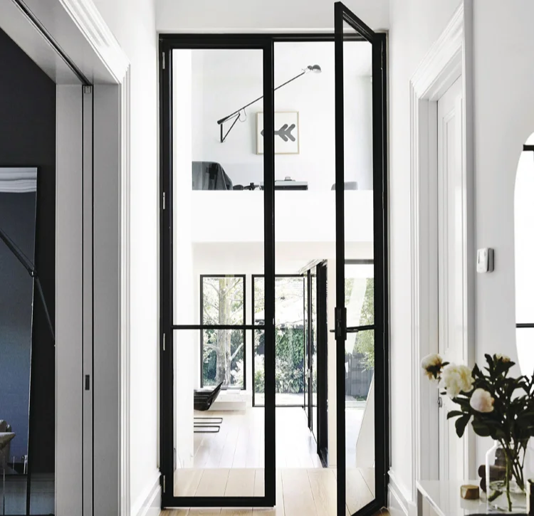 Main Entrance Wrought Iron Double French Swing External Main Entrance Stainless Steel Door Design