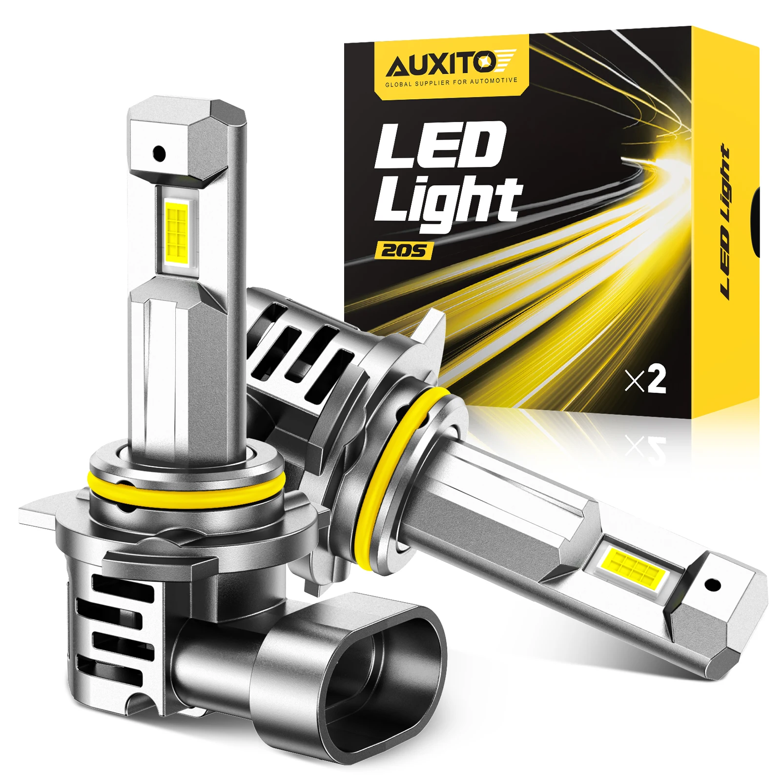 AUXITO 2 stuks 9012 HIR2 LED koplamplamp CANBUS Turbo H11 H8 9005 HB3 9006 grootlicht dimlicht voor Toyota Corolla Chevrolet