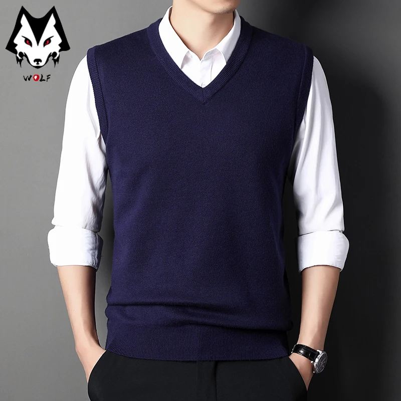 

Men's Solid Color Sweater Vest Casual Fashion Warm Top