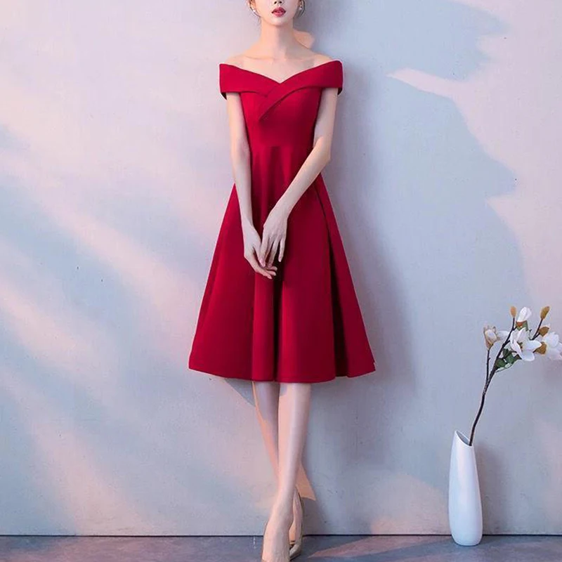 maroon short formal dresses Shiny Sequins Backless Burgundy Short Prom Dress, Backless Burgundy Ho –  abcprom main image 1