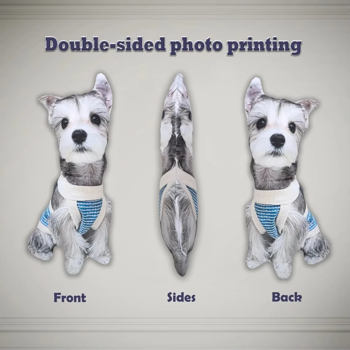 Custom Photo Portrait Pet Cushion, No White Borders, Personalised Double-Sided Print Fun and Adorable Pet Cushion Cover
