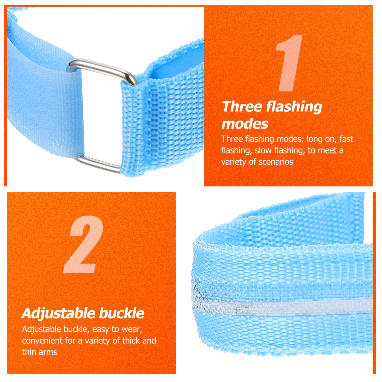 

1pc Luminous Armband High Grade Nylon Reflective Running Strap For Night Sports Outdoor Activities Glowing Bracelet Lightweight