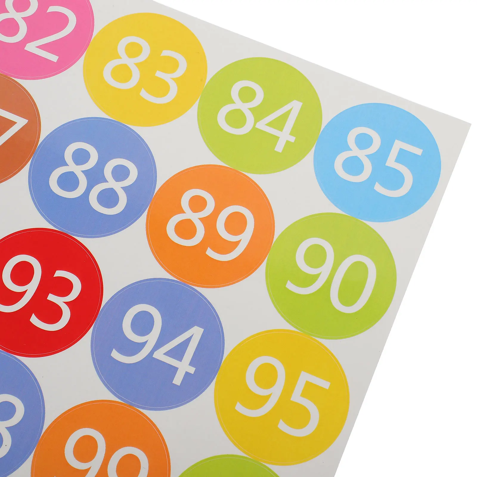 

100 Pcs Number Label Sticker Labels for Classroom Stickers Numbers Colored Office