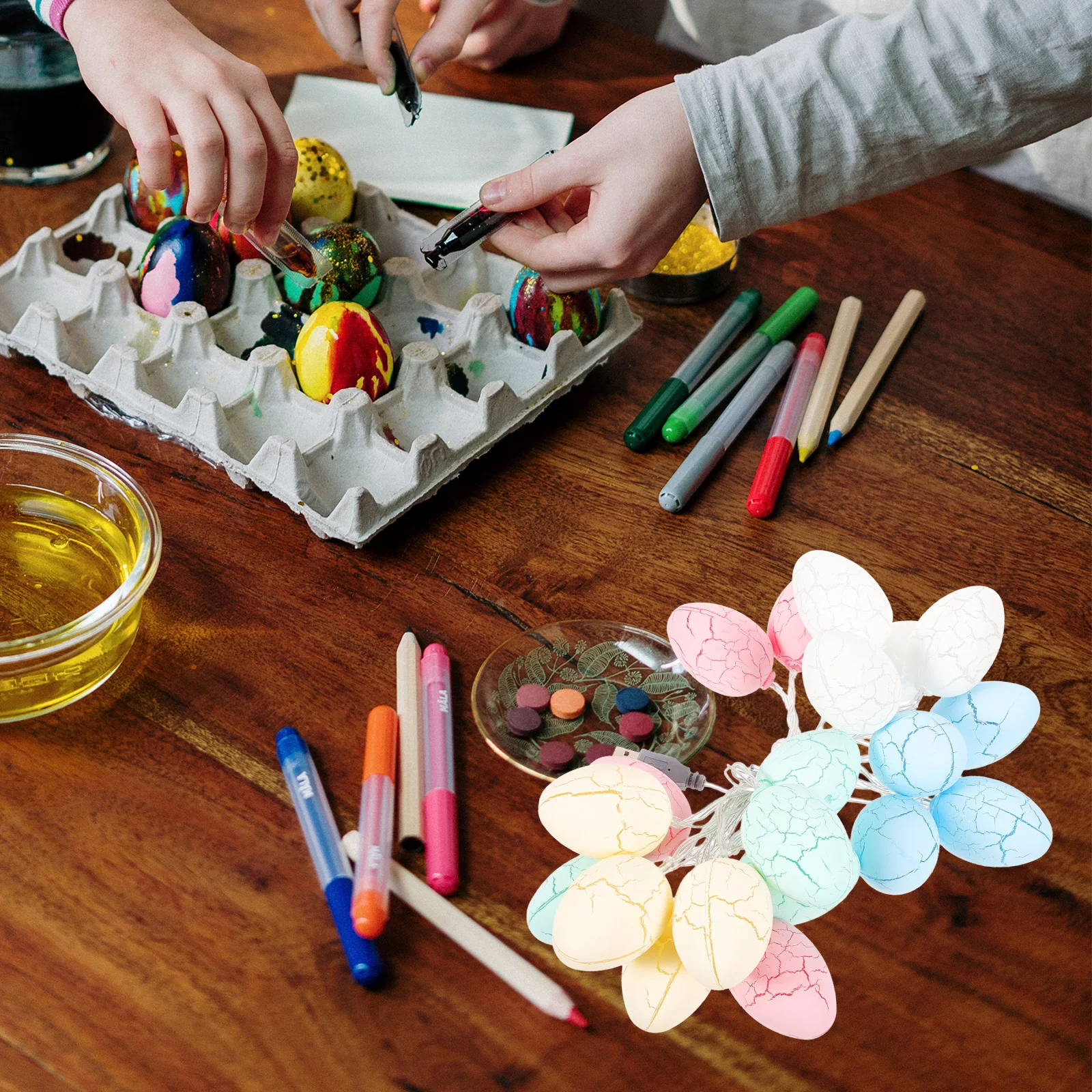 عيد الفصح LED الحبوب المتشققة البيض ضوء سلسلة الإبداعية مهرجان خلفية توفير الطاقة وقت طويل استخدام سلسلة البيض الخفيفة #1