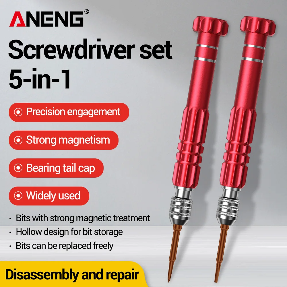 

ANENG Multifunctional Screwdriver High-precision 5-in-1 Set Strong Magnetism Disassembly And Repair Electric Soldering Iron Tool