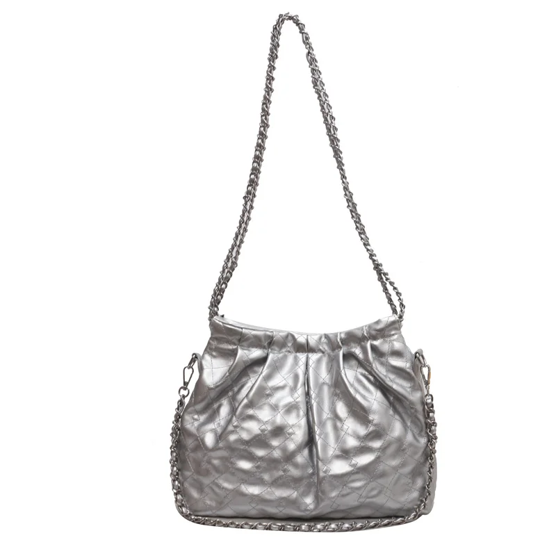 Bolso de hombro con cadena, Cartera de mano con celosía de diamante que combina con todo, almacenamiento de compras, Retro, informal, gran capacidad, tendencia de moda, 2023