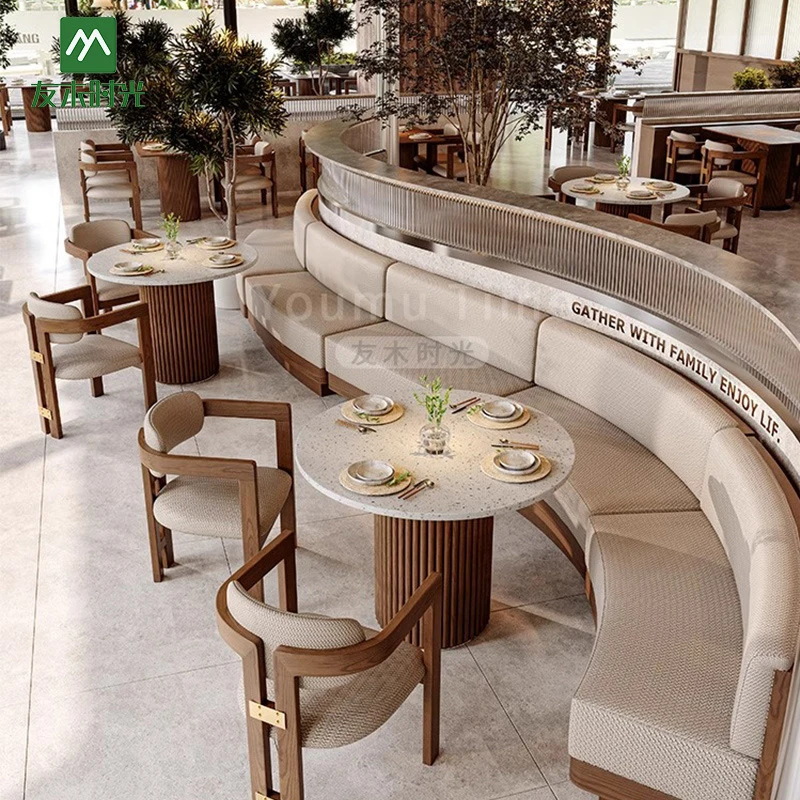 Restaurant Booth SetChain-Themed , Restaurant, Booth Seating, Leisure Discussion Sofa, Dining And Milk Tea , Coffee Shop Table