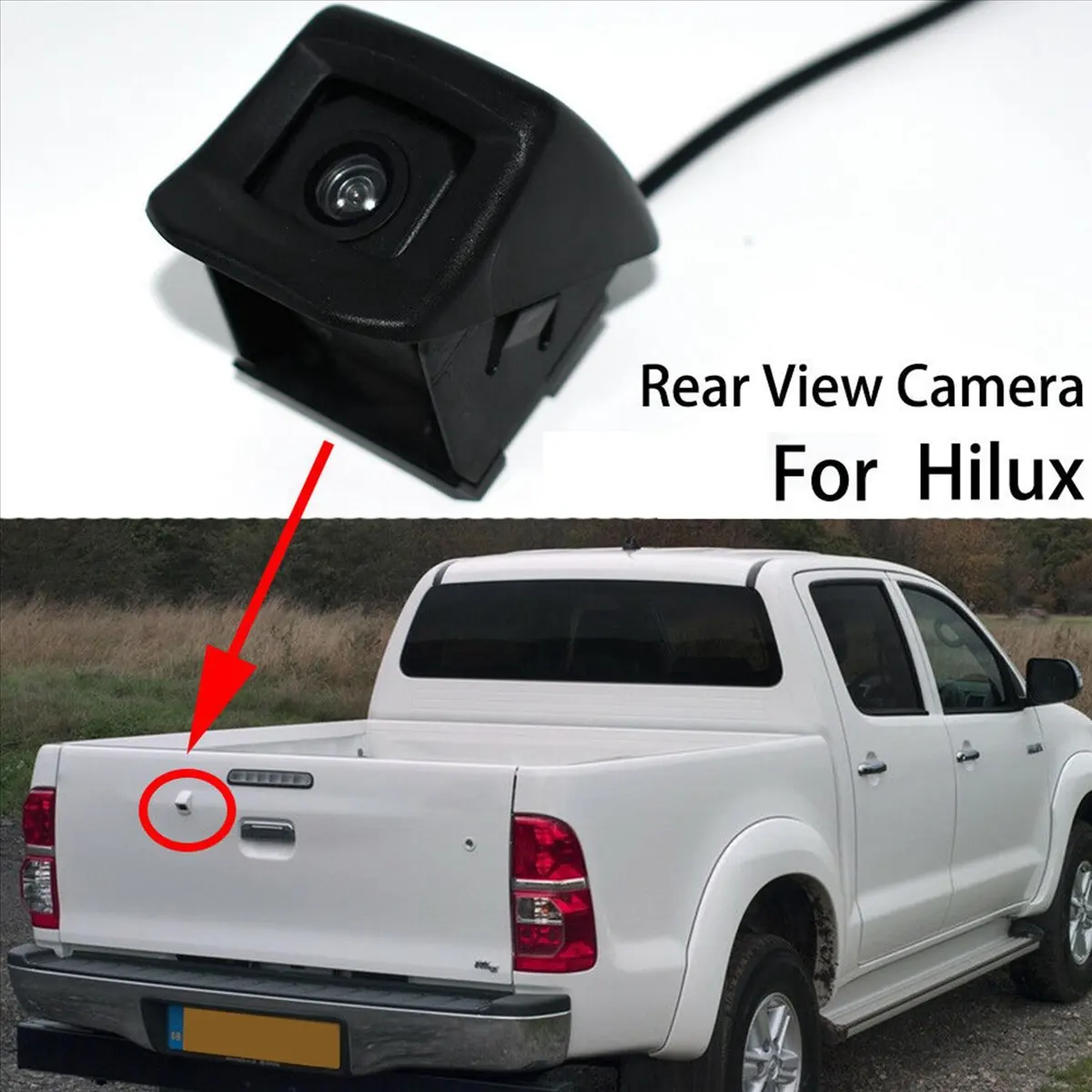 #53B (Black)For Toyota Hilux AN120 AN130 2010-18 Car Rear View Tailgate Camera A,Automotive Parts & Accessories
