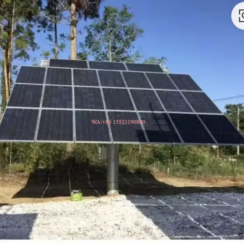 wmwmnu for Solar Tracking System Single Axis Dual-axis Tracker PV Tracking Mount Bracket Kit for 6 Panels 2x3 Array