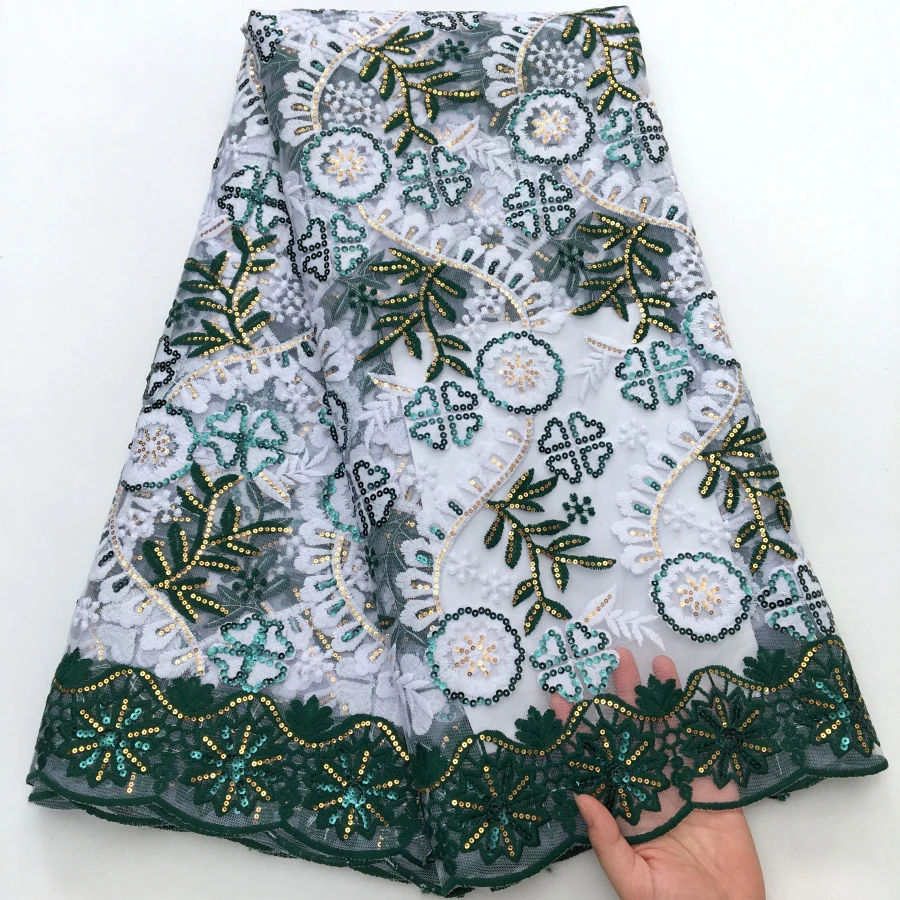 

Африканская молочная шелковая кружевная ткань - сетчатый тюль с вышивкой и блестками для повязок на голову и платьев с предсказами | Мягкая прозрачная свадебная ткань