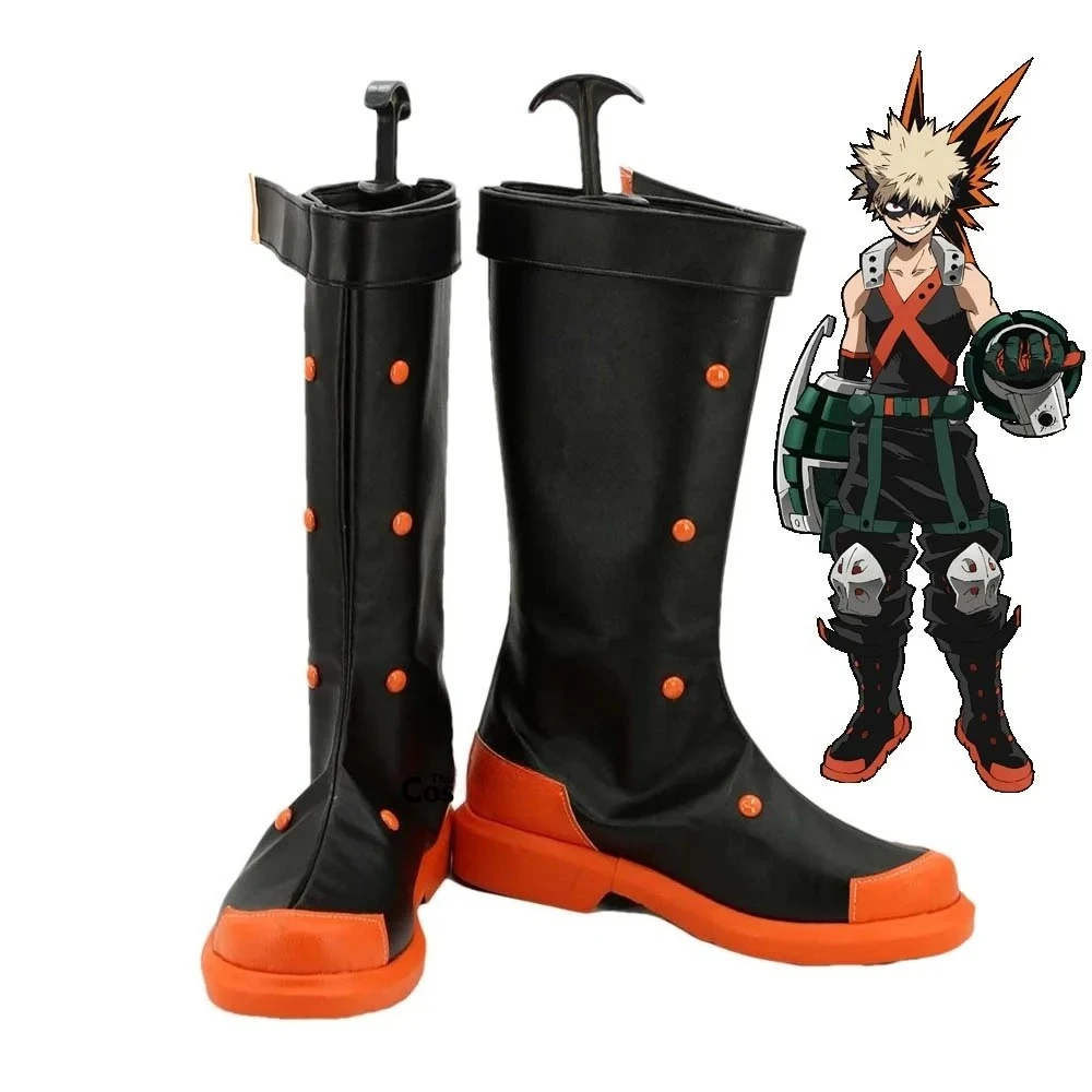 Anime My Hero Academia Katsuki Bakugou Cosplay Shoes Boots Halloween Props