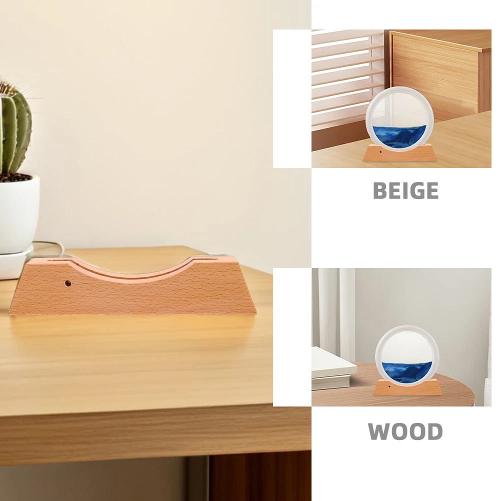 2 قطعة قاعدة اللوحة الرملية المتحركة حامل خشبي ثابت DIY حامل صور المناظر الطبيعية الرمال المتحركة للمنزل مكتب الفن عرض الديكور #6