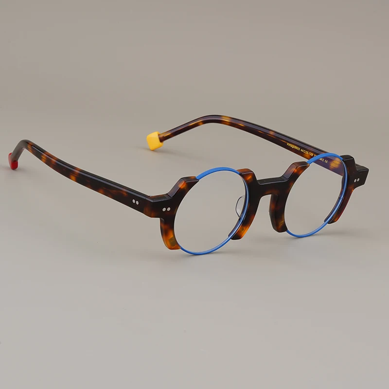 

Japanese Style Vintage Glasses Frames Acetate Round Tortoise Eyewear For Men Women Designer Fashion Eyeglasses Customizable lens