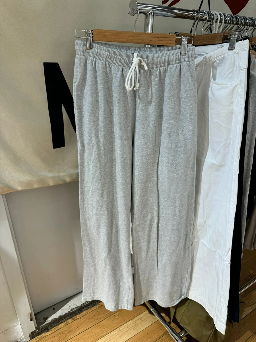 

Gray Drawstring Straight Loose Sweatpants Women Autumn High Waist Cotton Trousers Casual Y2k Vintage Streetwear Sport Long Pant