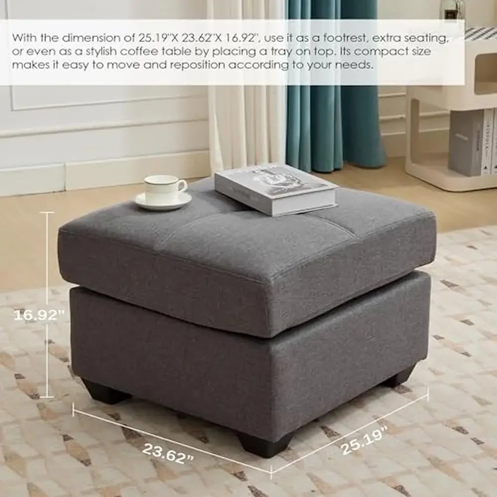 Modular Convertible Sofa Set Comfy Living Room Furniture with Ottoman and USB Charging Feature High Quality Sponge & S-Type