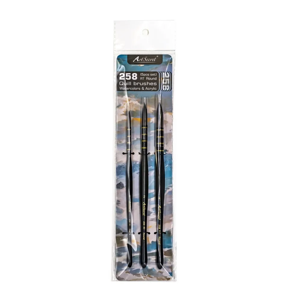 Artsecret 3-pcs Professional Paint Brushes Set Triangular Handle Painting Brush Drawing for Oil Watercolor Acrylic Art Accessory