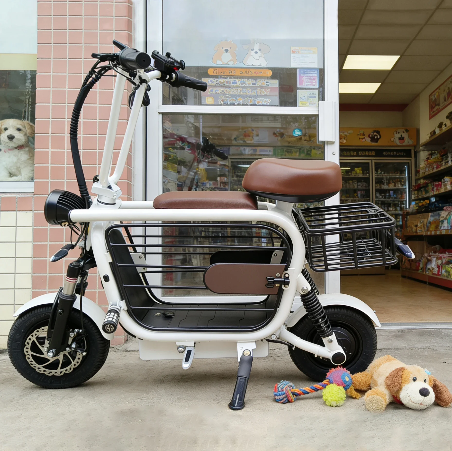 

Yidi Urban Pet Electric Scooter with Shock Absorption 2-Seat Design for Owner and Pet
