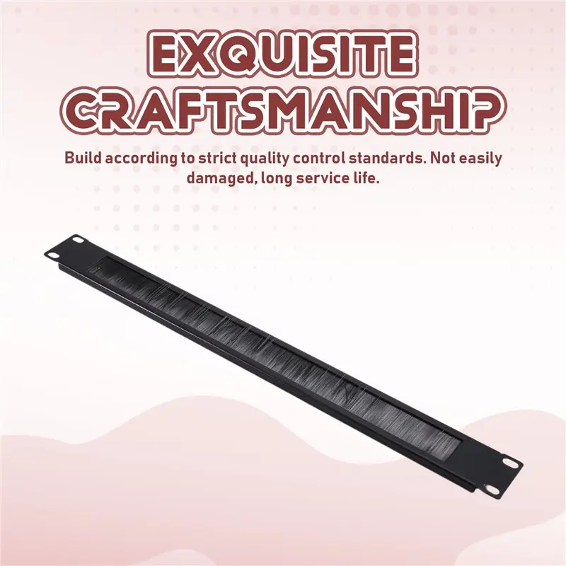 [NEW A09R!】 Steel Cable Management Brush Panel Black Cable Organizer For 19 Inch Rack Patch Panel System, 1U