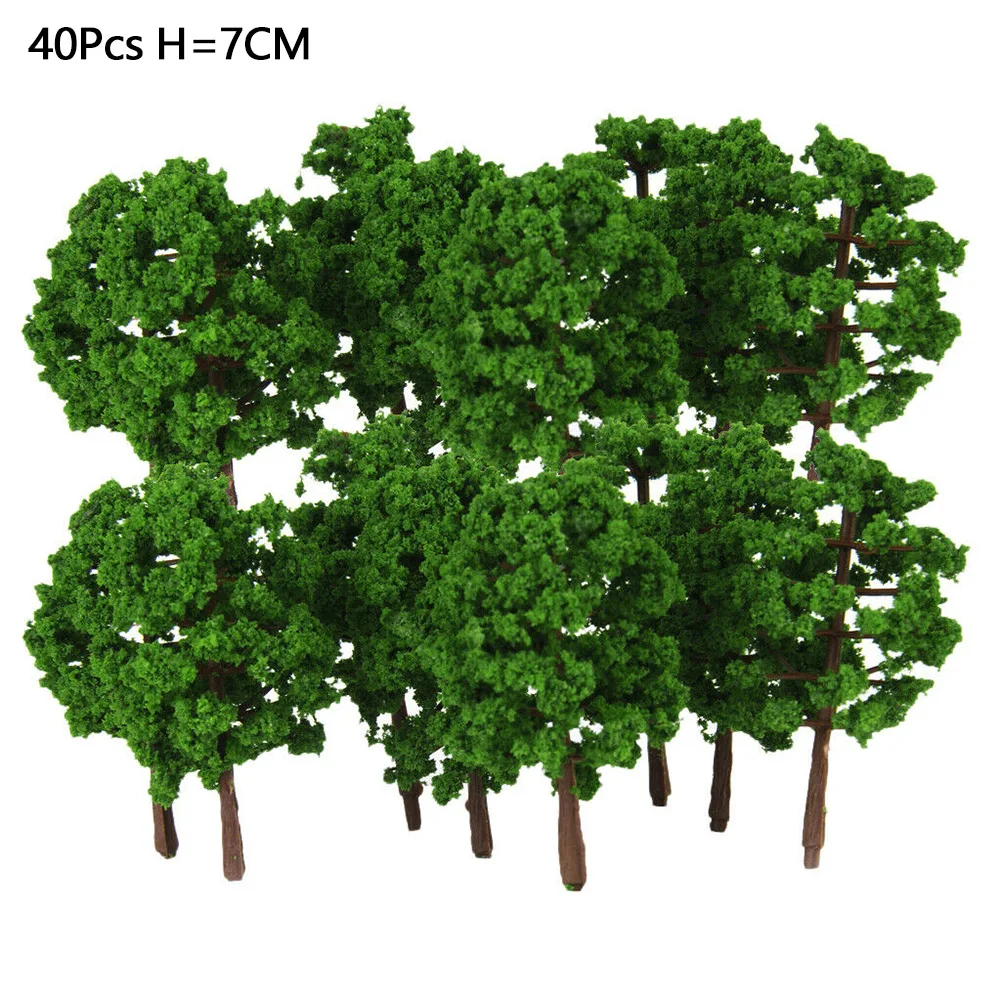 40 個モデルツリー鉄道鉄道マイクロ風景レイアウトジオラマスケールツリー 7 センチメートル飾る建物モデル道路ギフト用