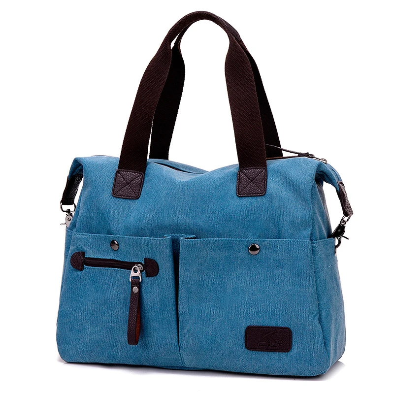 2026New Korean-style canvas women's handbag, casual shoulder bag, fashionable crossbody large bag, college style retro trend