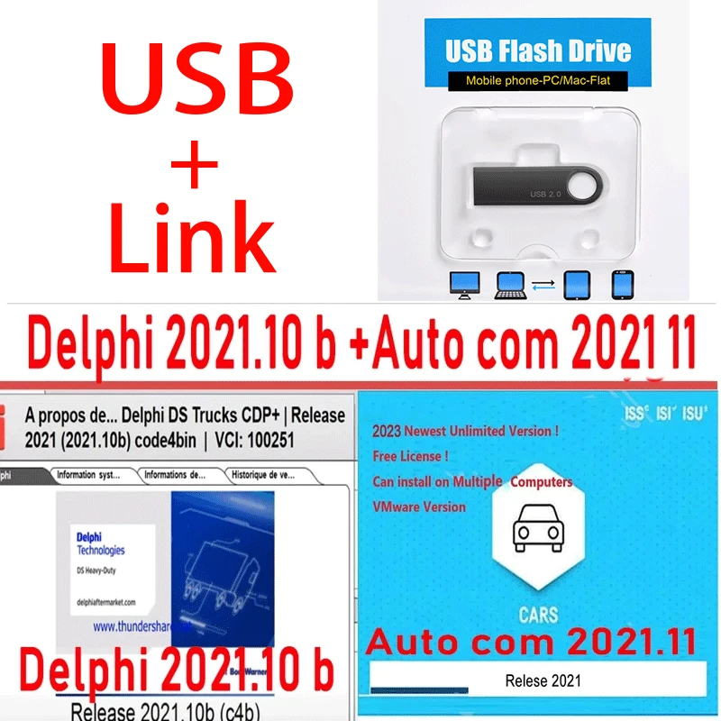 Newest Autocom 2021.11 With Keygen Deiphi 2021.10b Install Win7 8 10 For 150 Car Diagnostic Ds Tools CD USB not virtual machine