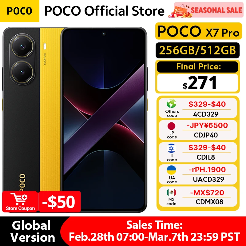 Global Version POCO X7 Pro 5G Smartphone Dimensity 8400-Ultra