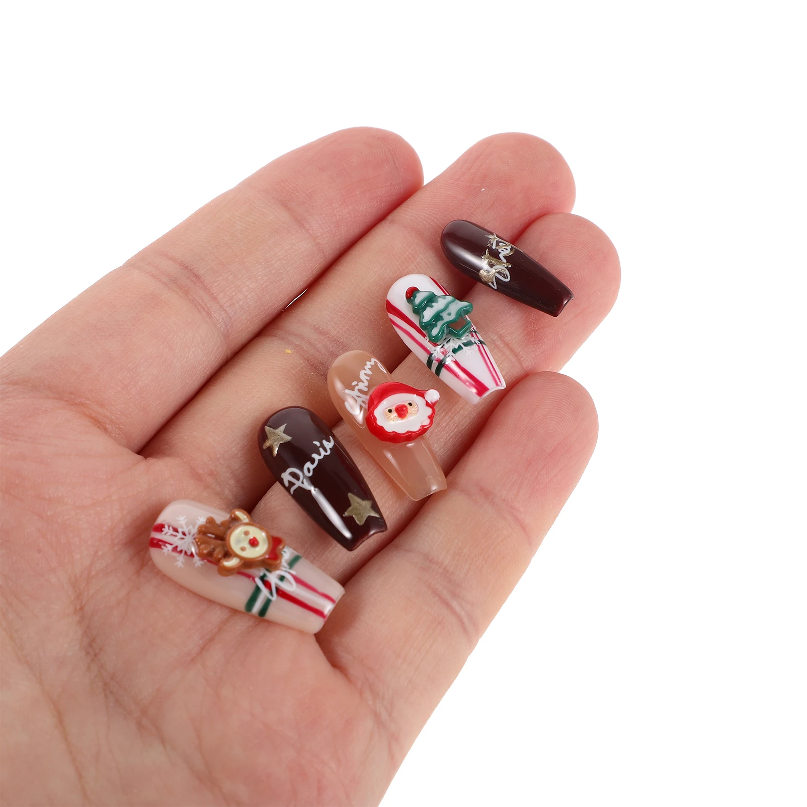 

1 комплект, рождественский пресс на ногтях, полное покрытие, красный, белый, Санта-Снежинка, рождественская елка, многоразовый клей на кончиках ногтей, праздничная вечеринка