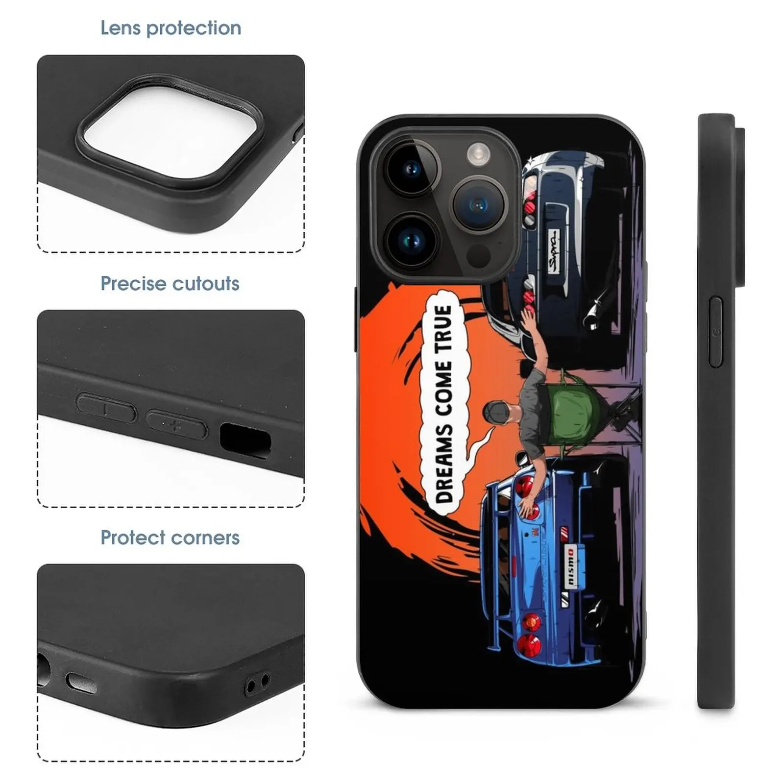 And Nissan Skyline Phone Case For Iphone 16 15 14 13 12 11 Plus Pro Max Mini Xr 7 8 Phone Cover Jza80 Jza70 Nissan Skyline R34