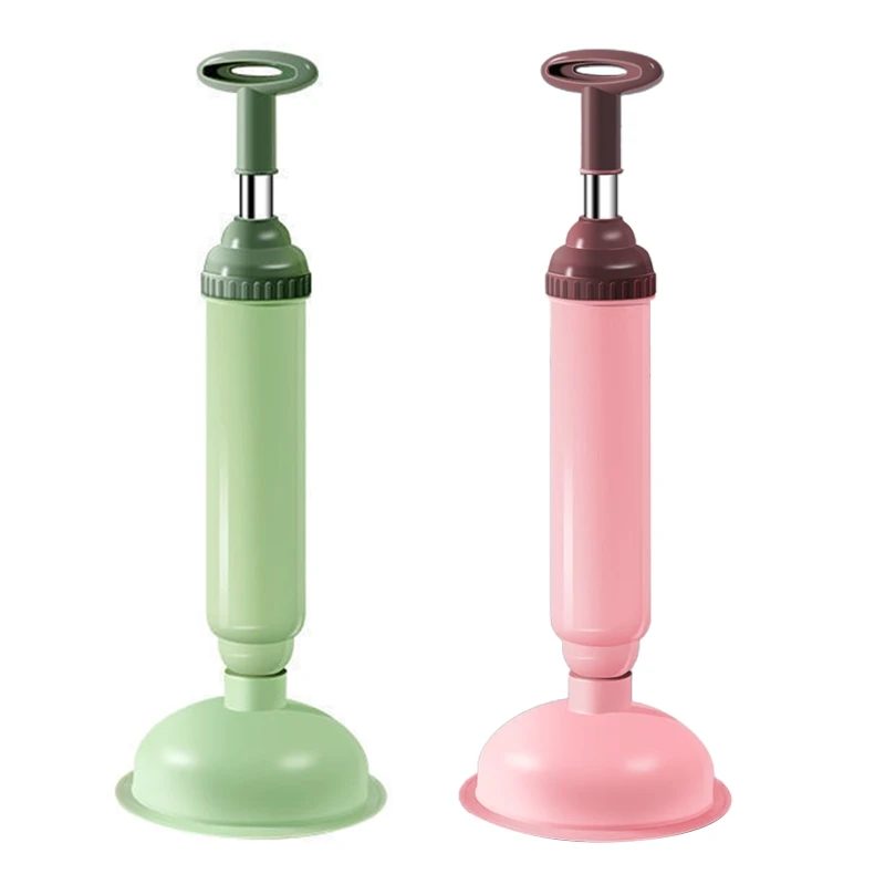 Universal Toilet Bowl Plunger Strong Rubber Suction Cup Big Caliber All-Angle Design Aluminum Handle Bathroom Necessity