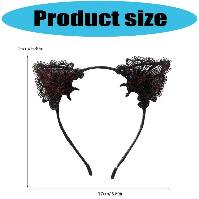 Kim loại chống gỉ vĩnh viễn Puss Thính Hairband Trẻ Người lớn Trang trí trang phục Halloween