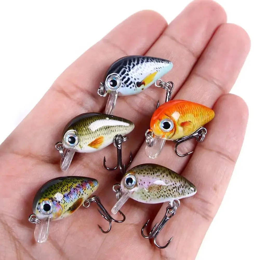 Mini señuelo de Pesca Artificial, 5 piezas, Crankbaits, Wobblers, Manivela para Pesca de lubina, Swimbait, Y5R8