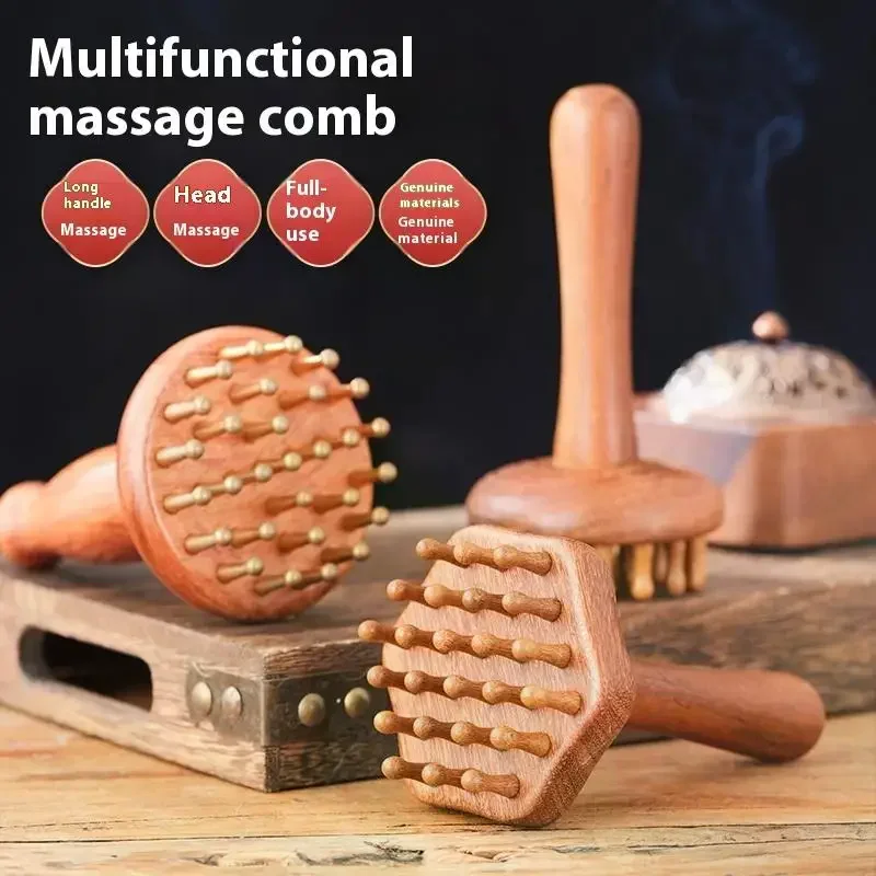 

Portable Sandalwood Gua Sha Massage Tool Head Neck Leg Body Meridian Massager Lymphatic Muscle Relief Pain Deep Tissue Massage