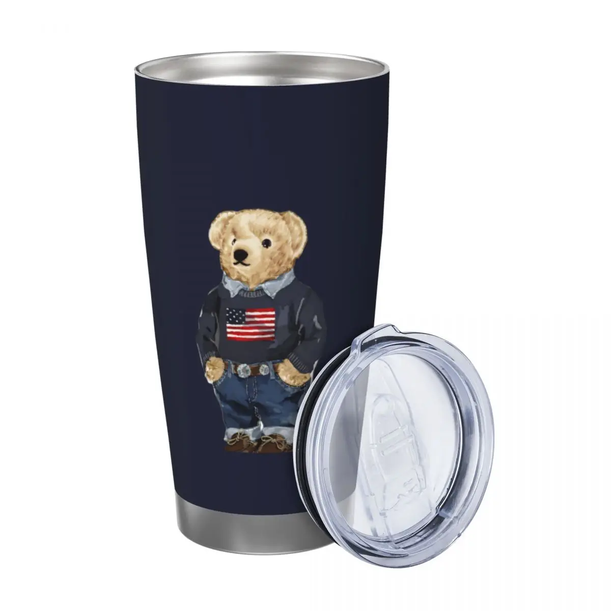 Ralph Bear 20oz Stainless Steel Insulated Thermal Coffee Car Cup Cold Hot Mugs Vacuum Flask