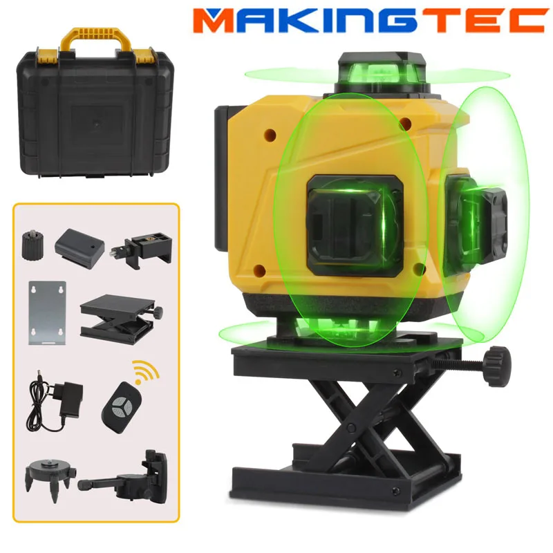 16 Lines 3D 360 Cross Green Lines Laser Level Horizontal Vertical Self-Leveling Measure Laser Beam High-Precision