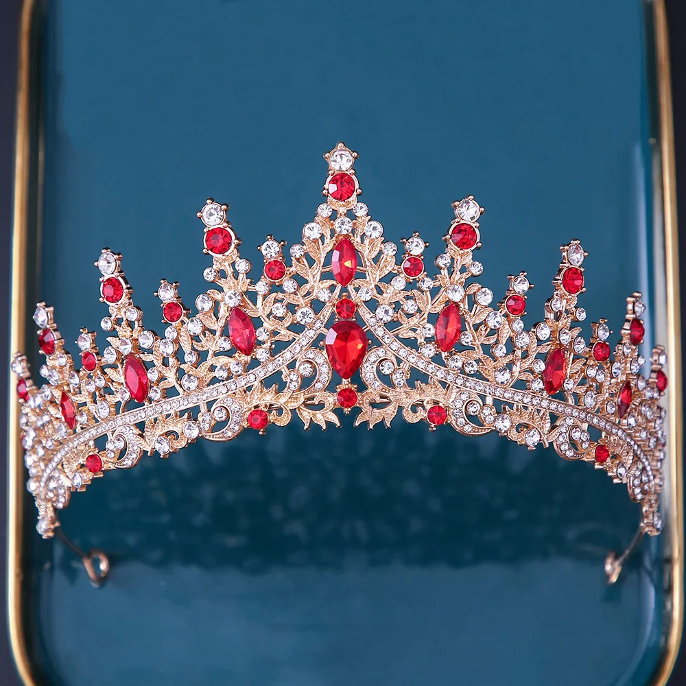 DIEZI Baroque Bridal Crown Headwear Crystal Hair Dress Accessories Tiara For Women Wedding Rhinestone Crown Hair Jewelry