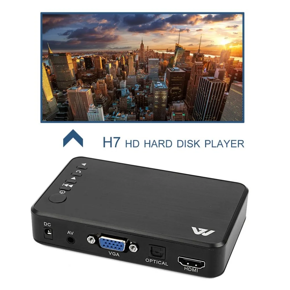 Full HD Media Player Mini Autoplay Full HD 1920x1080 HDMI-Compatible VGA AV USB Hard Disk SD/SDHC/MMC Card F10 External Player
