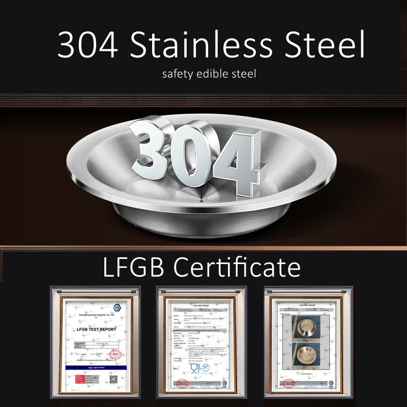 LFGB Certificate 304 Stainless Steel Luxury Wider Edge Heat Insulating 245mm Plate for Dinner Cutlery Fall Resistant Tableware