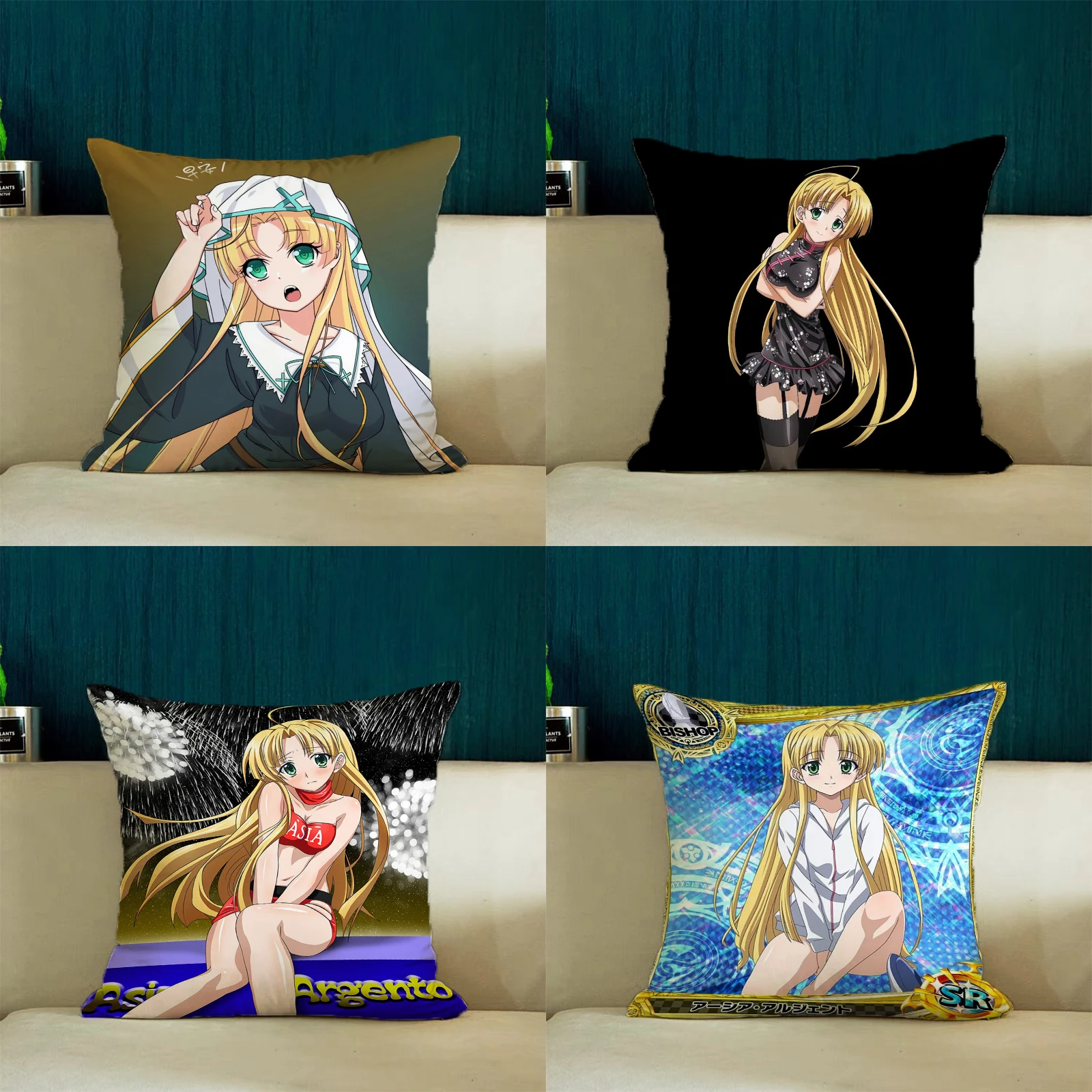 H-High School DxD Asia Argento Cover for Pillow Cases Decorative 45x45 Cushion Cover Home Decor Pillowcase 40x40 Bed Pillowcases