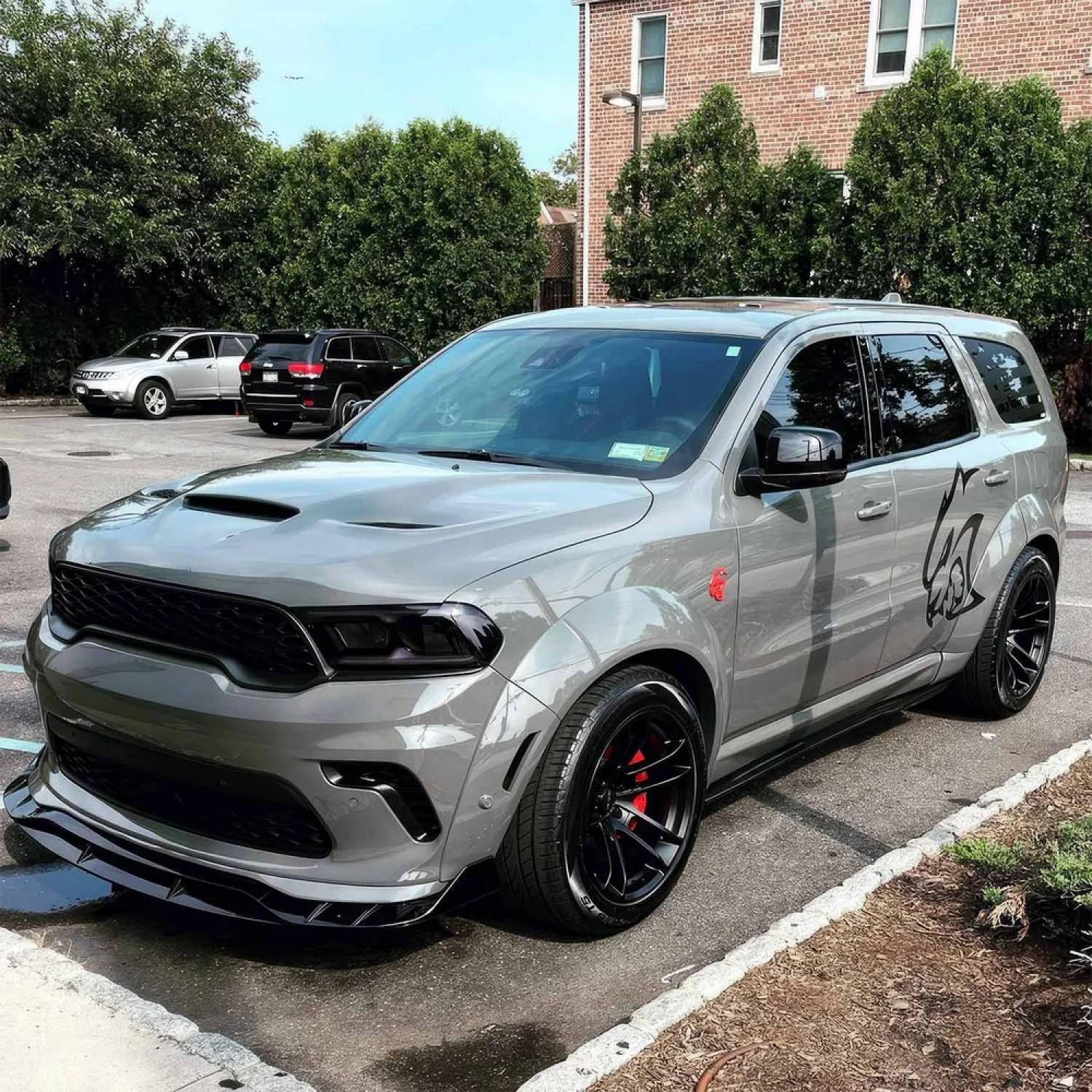 Demon Style Front Bumper Lip For Dodge Durango SRT Hellcat 2021-2024 Spoiler Splitter Diffuser Car Accessories Matte Black