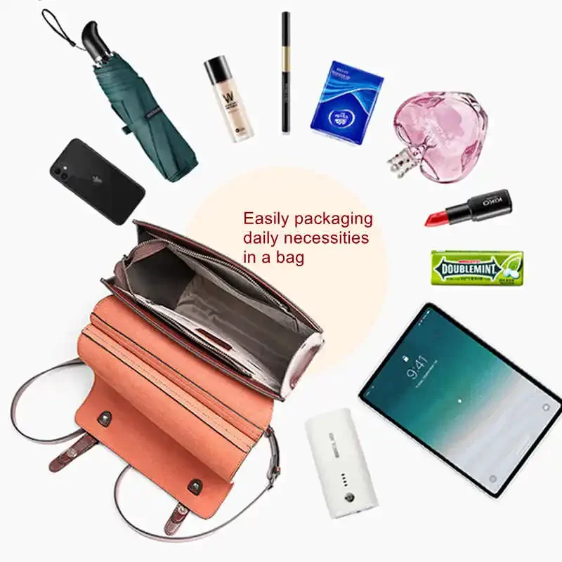 حقائب ظهر جلدية كلاسيكية للنساء من جلد البقر المقسم حقيبة ظهر نسائية كلاسيكية حقائب مدرسية للفتيات