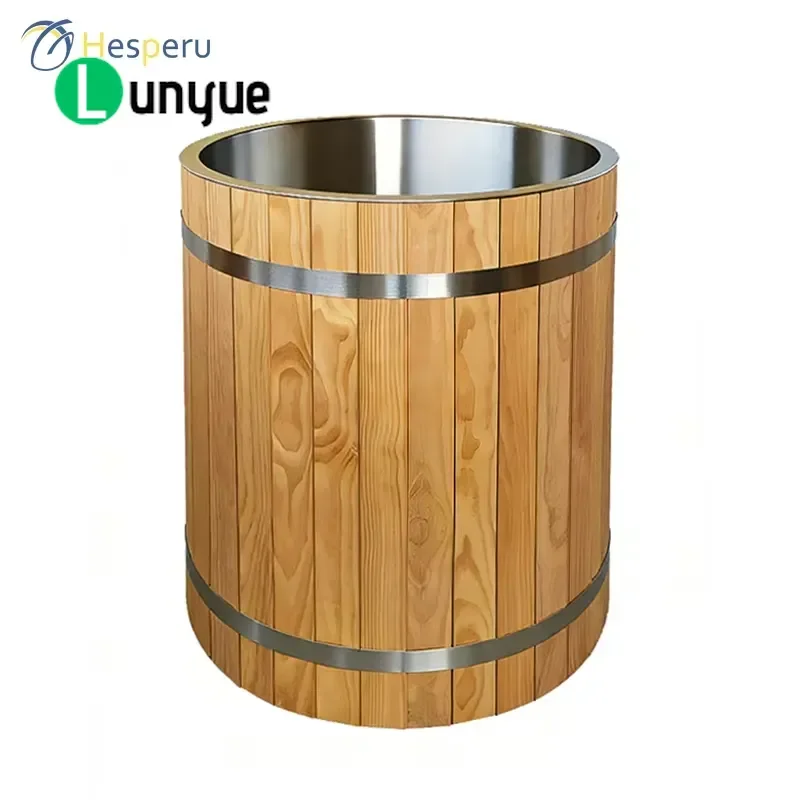 New Zealand Knotless Pine Ice Bath Tub for 1 Person Indoor Outdoor Cold Soak Spa Recovery Home Use Durable Natural Wood