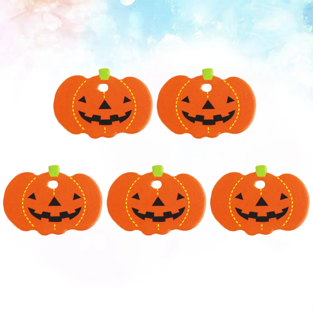 

50Pcs Pumpkin Shape Tags Durable Paper Craft for Halloween Party Gift Hanging Scrapbooking Bookmarks Hanging Tags