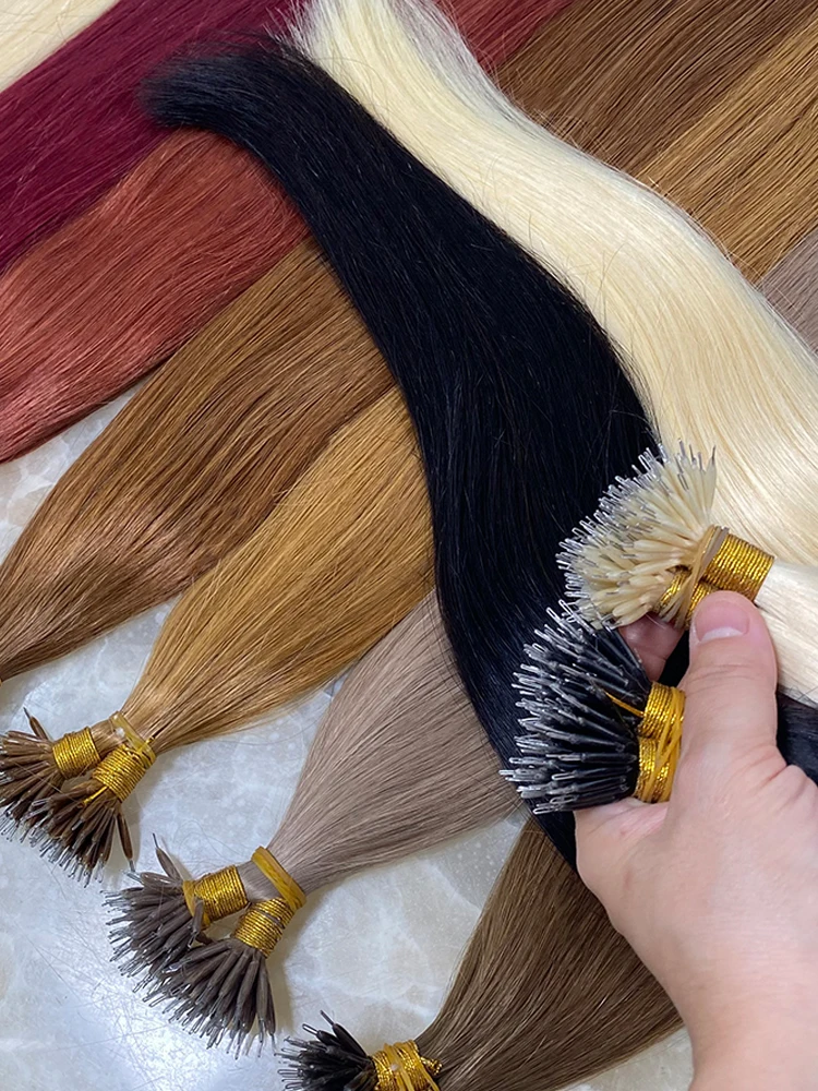 Micro Ring Haarverlenging Ombre 100% Maagdelijk Human Hair Extensions Nano Ring Micro Kralen Tip Dikke Volledige Hoofd 18"-30"exten opres - afbeelding 2