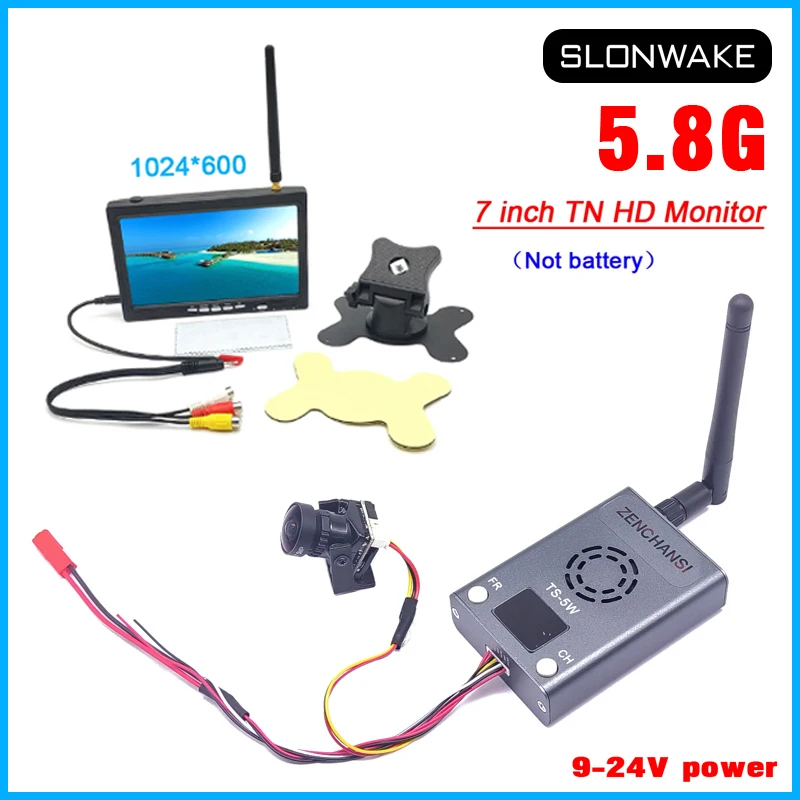 Lange Afstand 5.8G Zender TS-5W Fpv Fm Module Audio En Cmos1200tvl Nacht Visi Camera Met 7 Inch Tn Hd Fpv Monitor