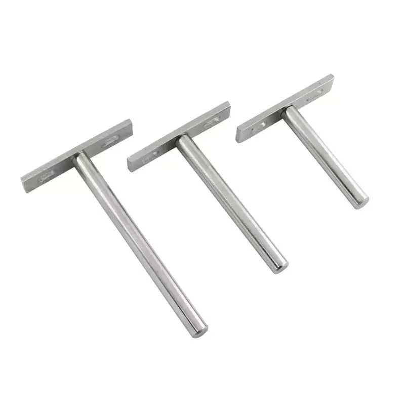 2pcs Wall bracket Wooden board storage rack Layer invisible bracket hanging installation T-shaped bracket wall fixing