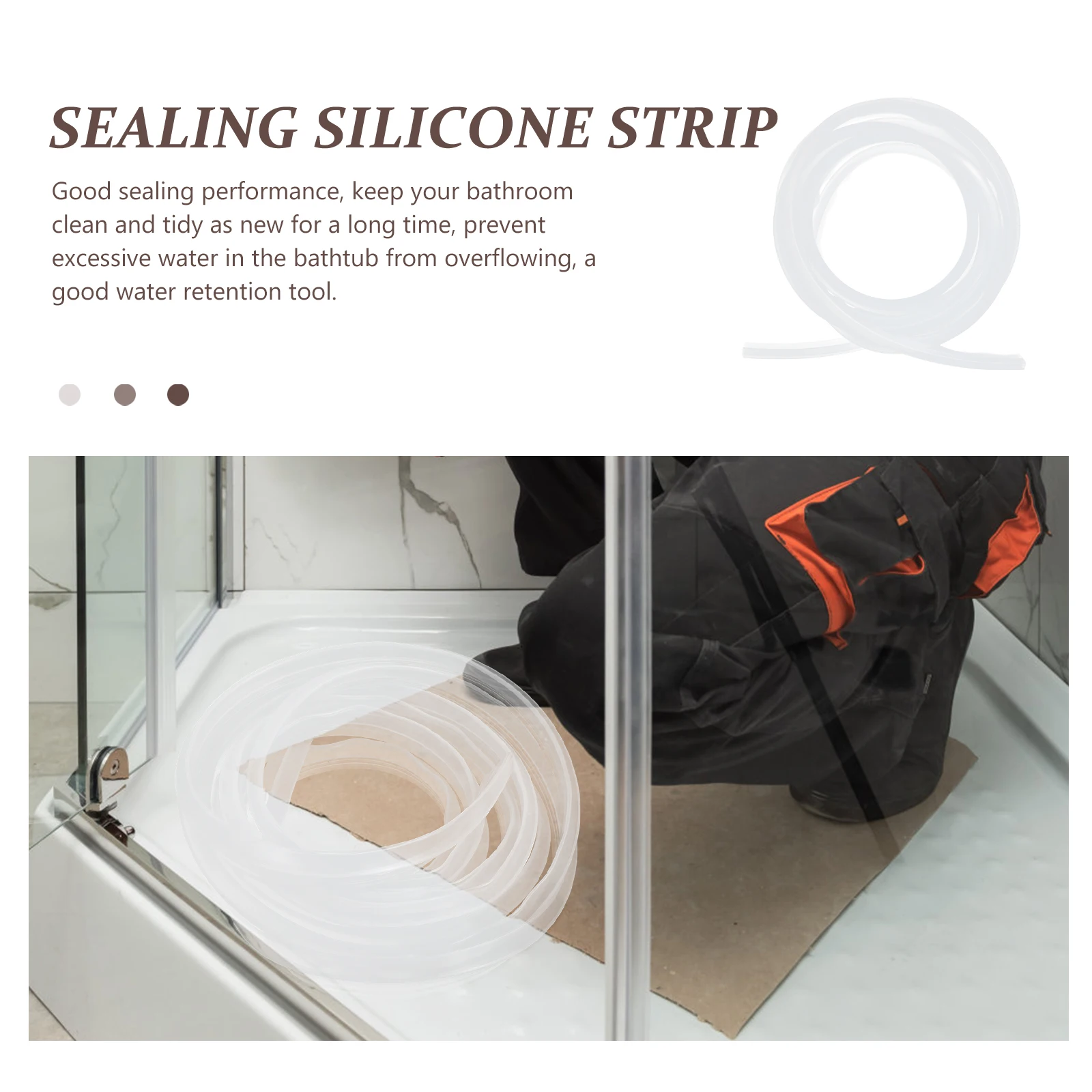 

U-shaped Sealing Strip Waterproof Silicone Rubber for Frameless Shower Sliding Flexible Anti-aging Door Seal Baffle Water