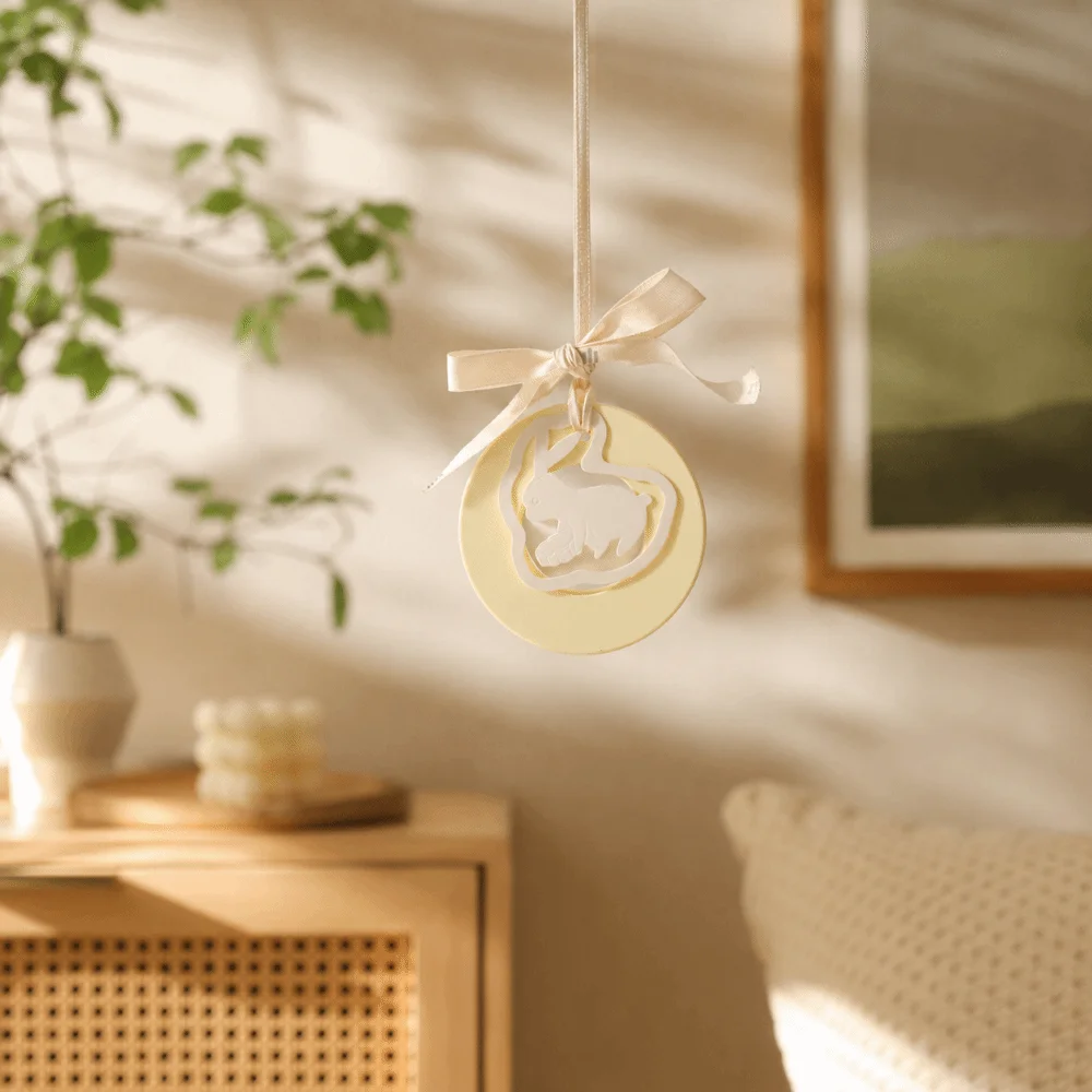 Non-fire Hanging Aromatherapy Rabbit Pendant Scented Car Fragrance Diffuser Plaster Long-lasting Moon Festival Aromatherapy Car